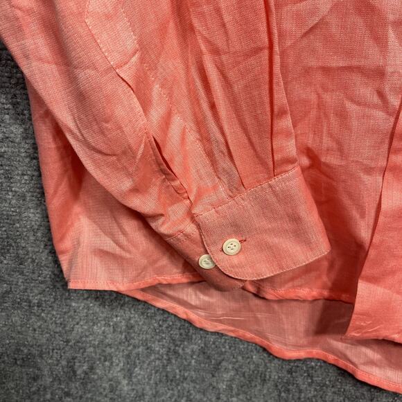 Haupt Germany Shirt Men’s 14½ S Orange Button-Up Long Sleeve - Picture 8 of 12